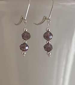 Iridescent Pink, Purple w/ Silver beads